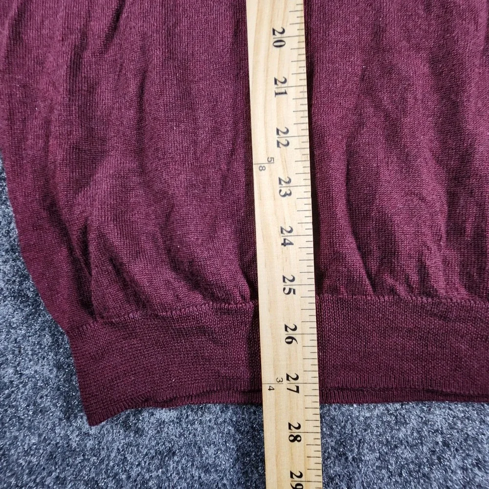 Brooks Brothers Merino Wool Long Sleeve Polo Sweater Mens XL Burgundy 100006514